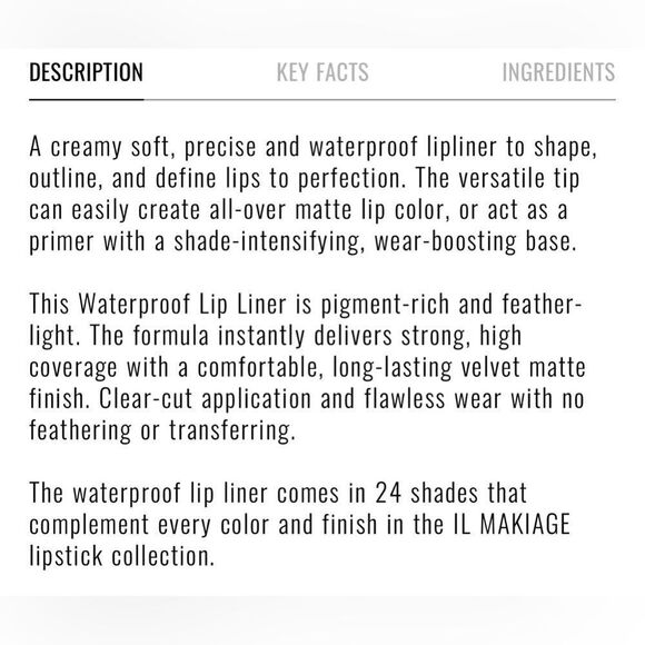 IL MAKIAGE Waterproof Lipliner in Antique (Rose) 501. Full Size. Brand New. - Picture 6 of 13
